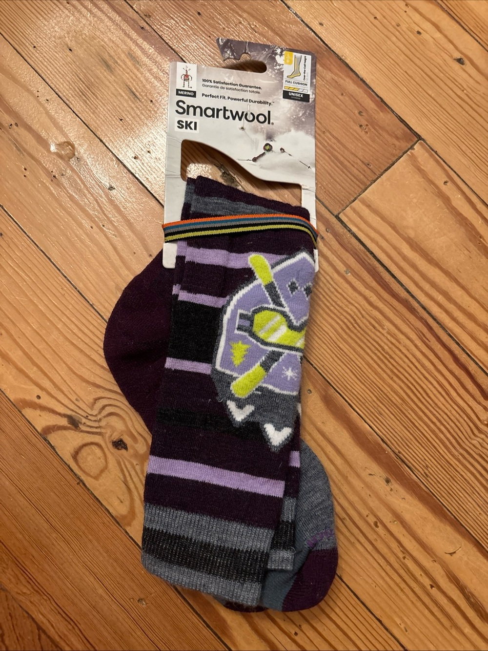 Smartwool Ski Full Cushion Alpine Edge Over the Calf Sock New Large Unisex Purpl
